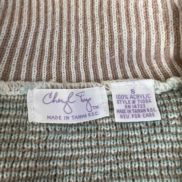 Vintage Fair Isle Knit Floral Pattern Slouchy Eccentric Eclectic Grandpa Grandma - Picture 4 of 7
